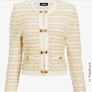 Casual button front sweater white womenswear